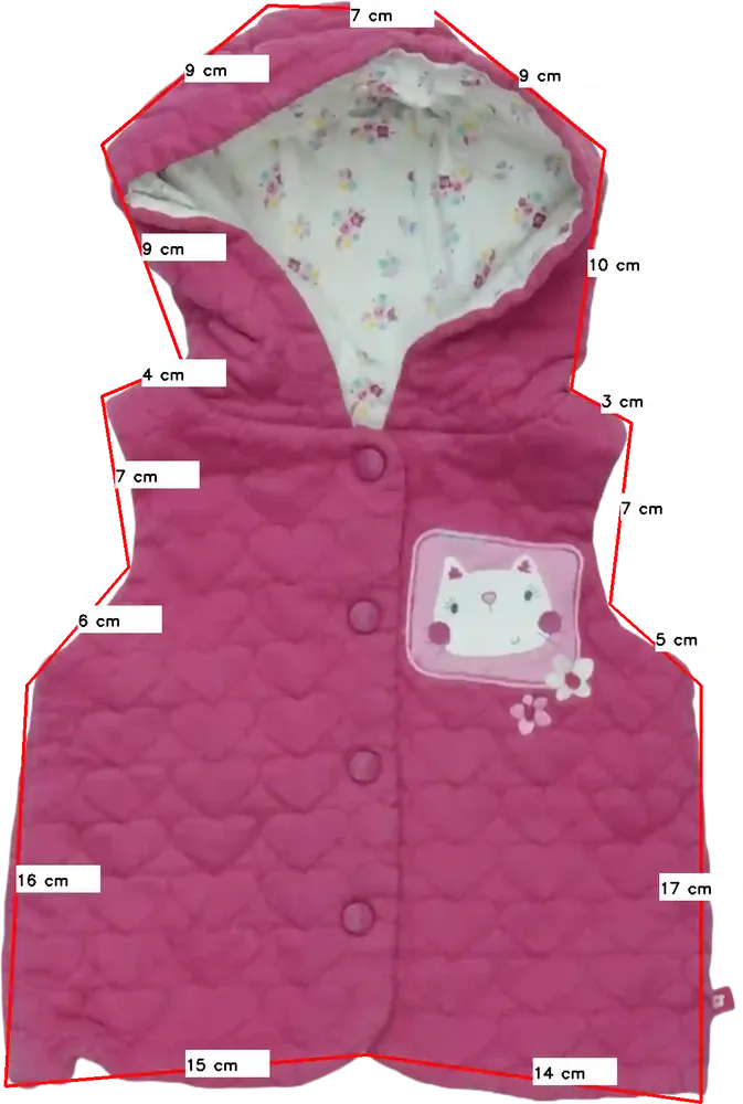 Rózsaszín BHS Mellény EU 74 / UK 6-9 hónap / US 6-9 hónap