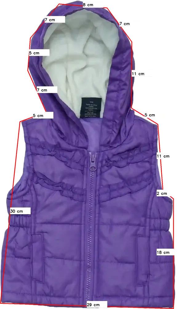 Lila Faded Glory Mellény EU 80 / UK 9-12 hónap / US 12 hónap