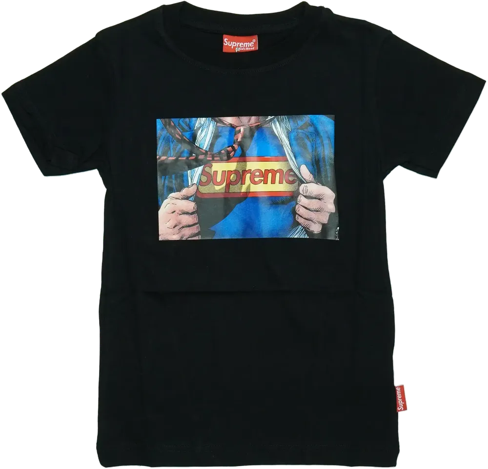 Fekete Supreme Póló EU 116 / UK 6 év / US 6 év/S