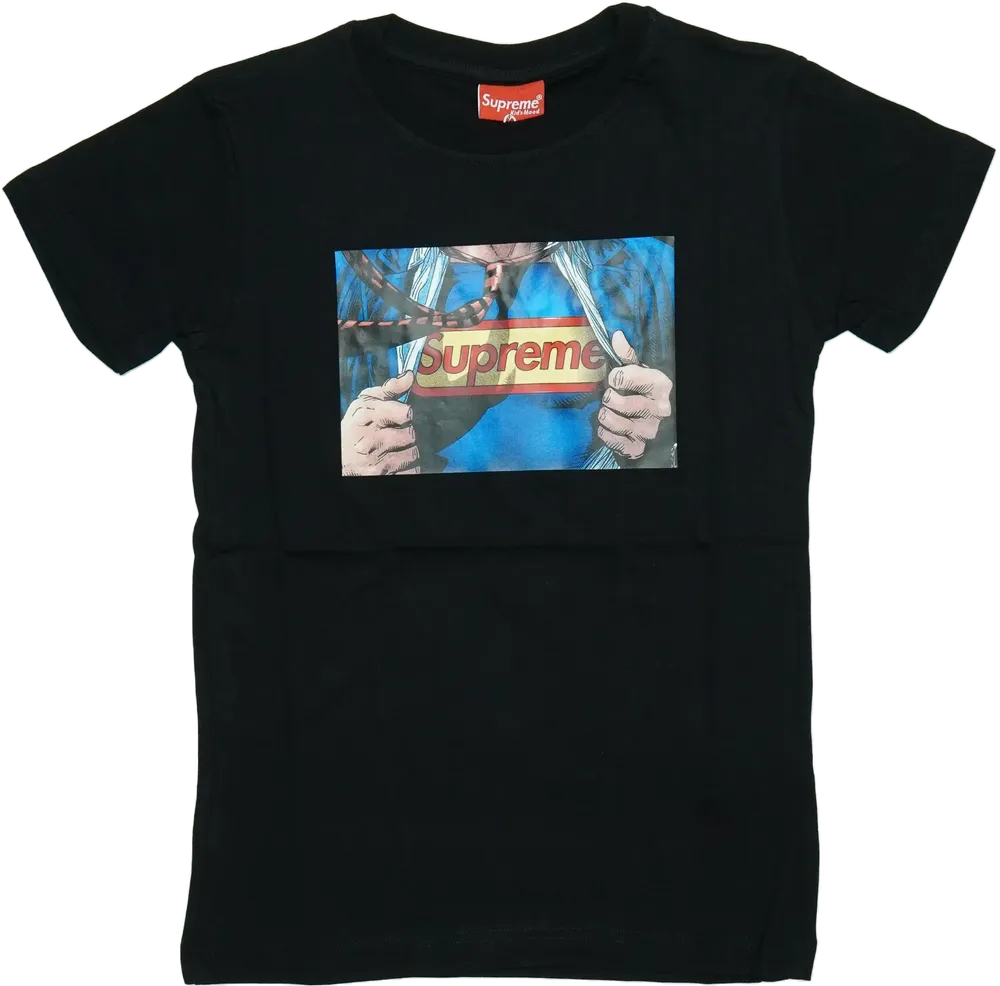 Fekete Supreme Póló EU 140 / UK 10 év / US 10 év/L