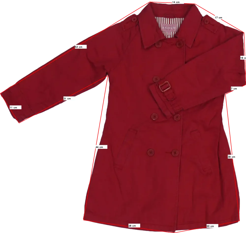 Piros Review Átmeneti kabát EU 122 / UK 7 év / US 7 év/M