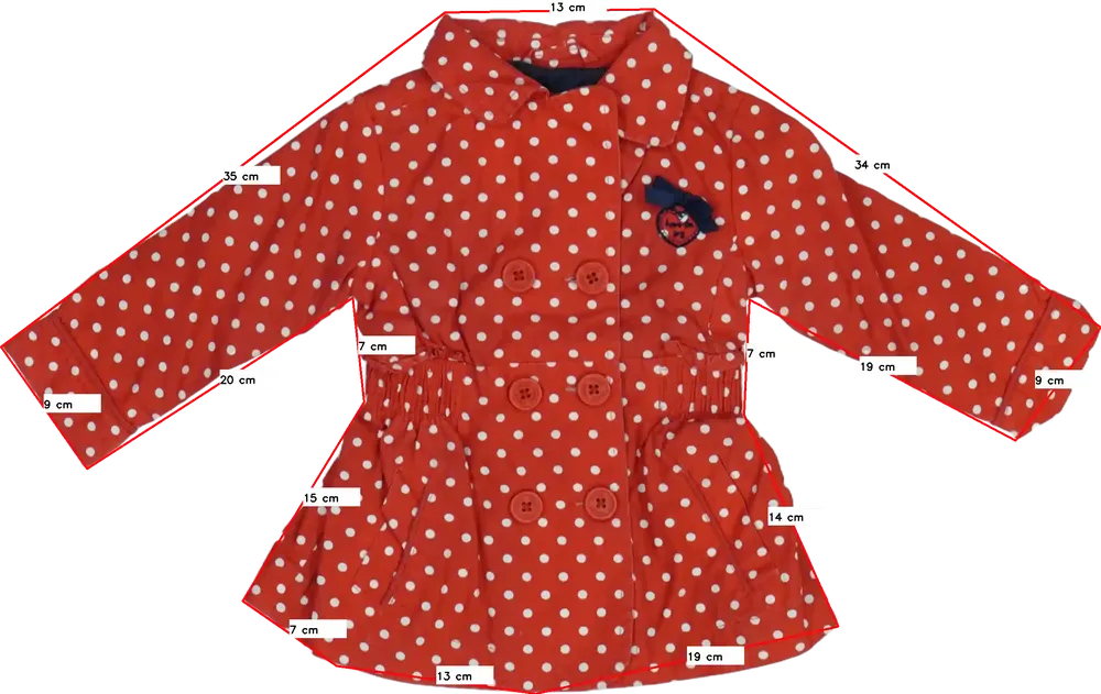 Piros FR3NDZ Átmeneti kabát EU 74 / UK 6-9 hónap / US 6-9 hónap