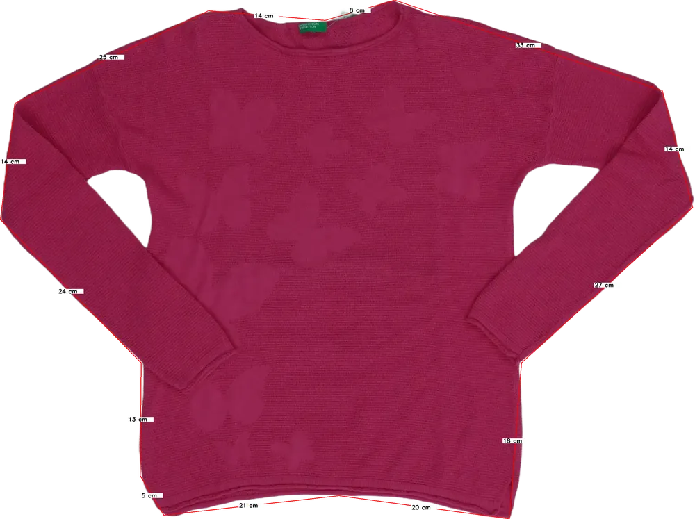 Rózsaszín Benetton Kötött pulcsi EU 152 / UK 12 év / US 12 év/L