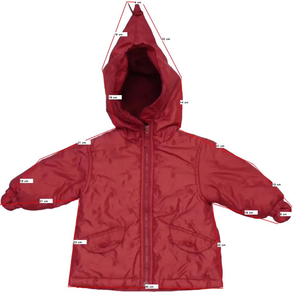 Piros Milou Télikabát EU 80 / UK 9-12 hónap / US 12 hónap