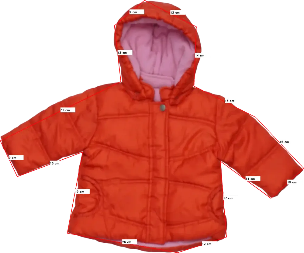 Piros George Télikabát EU 74 / UK 6-9 hónap / US 6-9 hónap