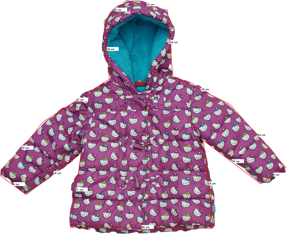 Lila Hello Kitty Télikabát EU 86 / UK 12-18 hónap / US 18 hónap