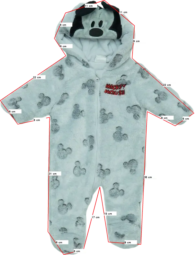 Szürke Disney Baby overál EU 56 / UK Újszülött / US Újszülött