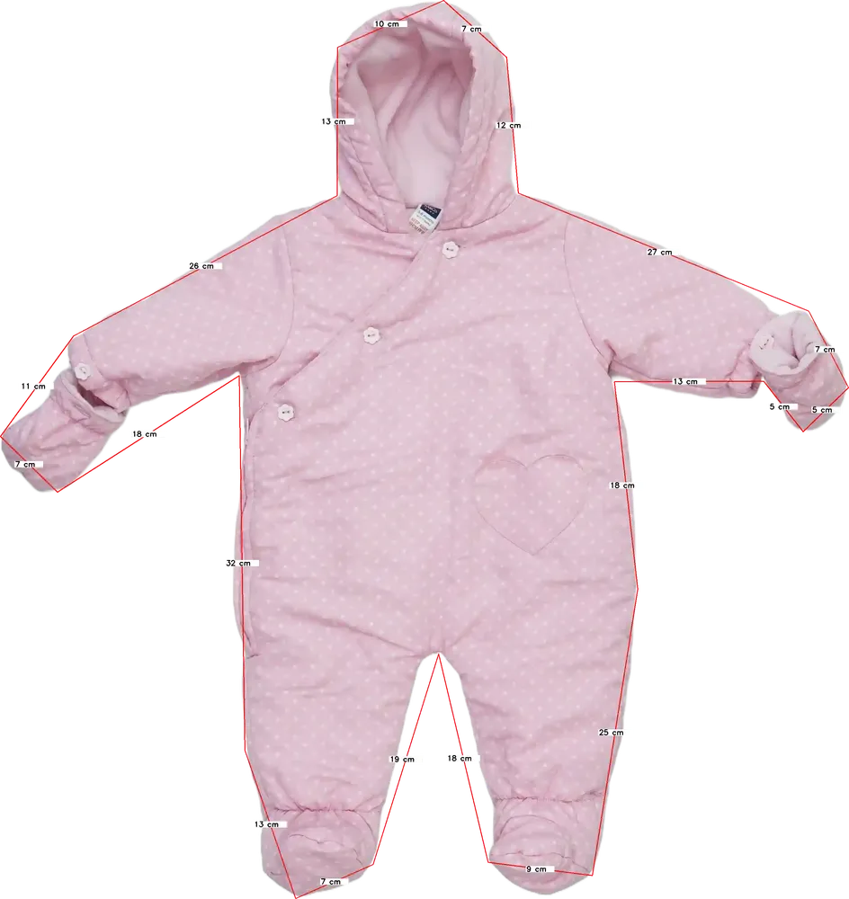 Rózsaszín M&amp;Co. Baby overál EU 68 / UK 3-6 hónap / US 3-6 hónap