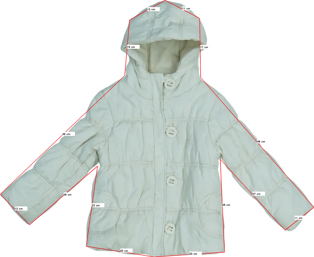 Fehér Next Télikabát EU 116 / UK 6 év / US 6 év/S