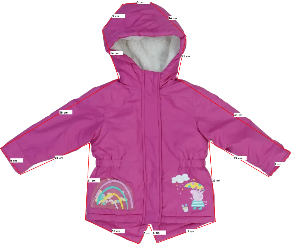 Rózsaszín Peppa Pig Télikabát EU 92 / UK 2 év / US 2T