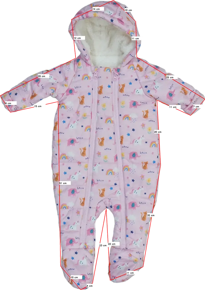 Rózsaszín Dunnes Baby overál EU 74 / UK 6-9 hónap / US 6-9 hónap