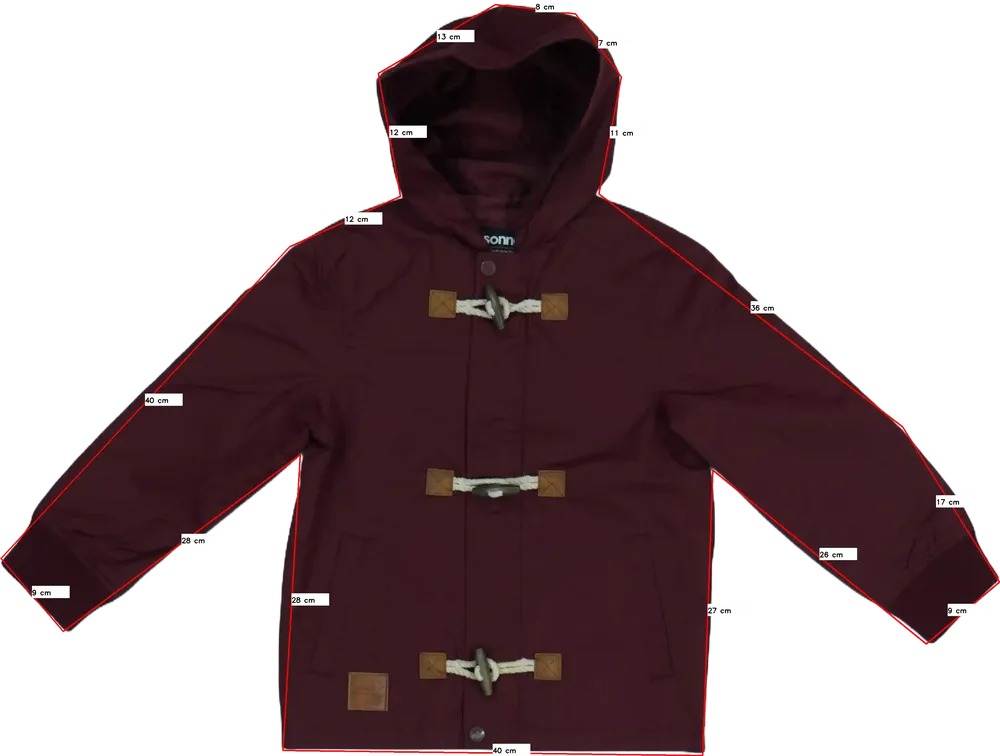 Bordó Egyéb Átmeneti kabát EU 128 / UK 8 év / US 8 év/M