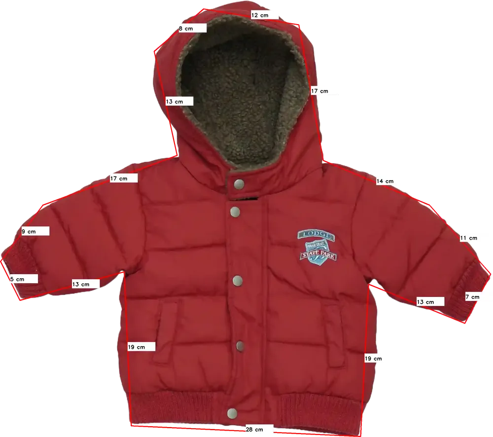 Piros George Télikabát EU 68 / UK 3-6 hónap / US 3-6 hónap