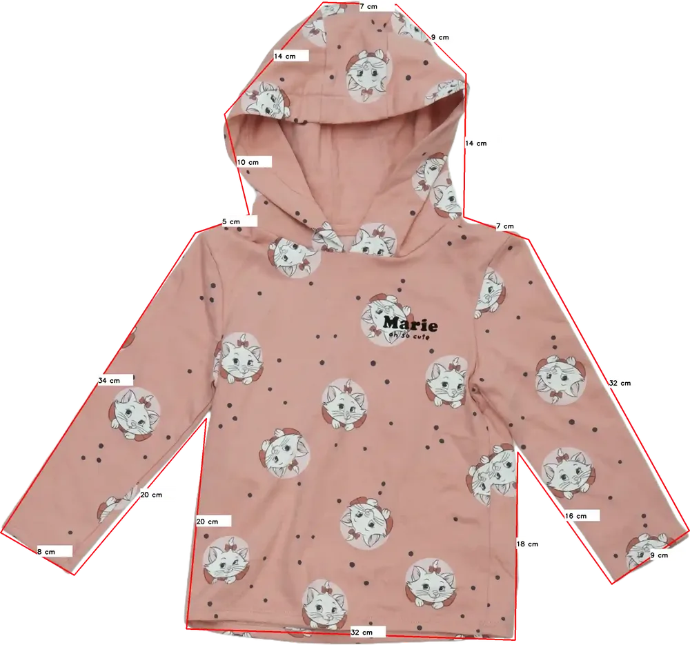 Rózsaszín Disney Kapucnis pulóver EU 98 / UK 3 év / US 3T