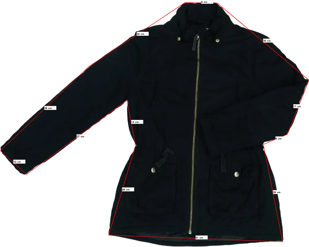 Fekete H&amp;M Átmeneti kabát EU 146 / UK 11 év / US 12 év/L