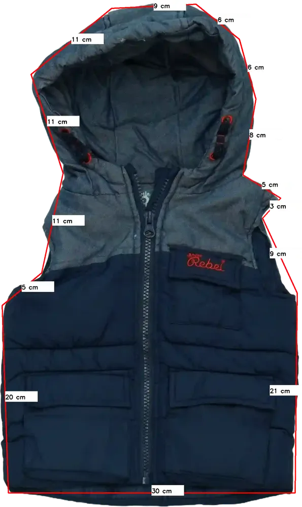 Kék Rebel Mellény EU 80 / UK 9-12 hónap / US 12 hónap