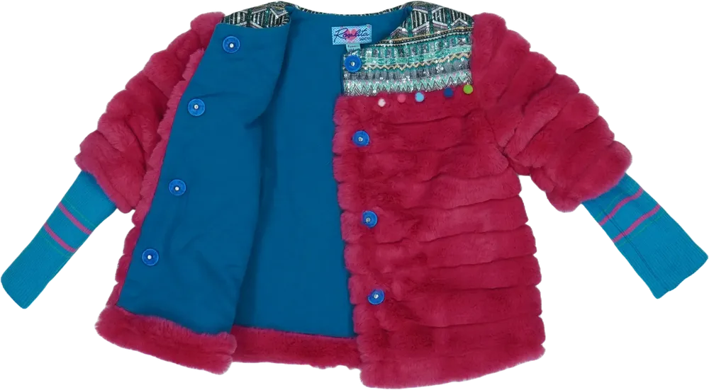 Rózsaszín Rosalita Szőrmekabát EU 104 / UK 4 év / US 4T/XS