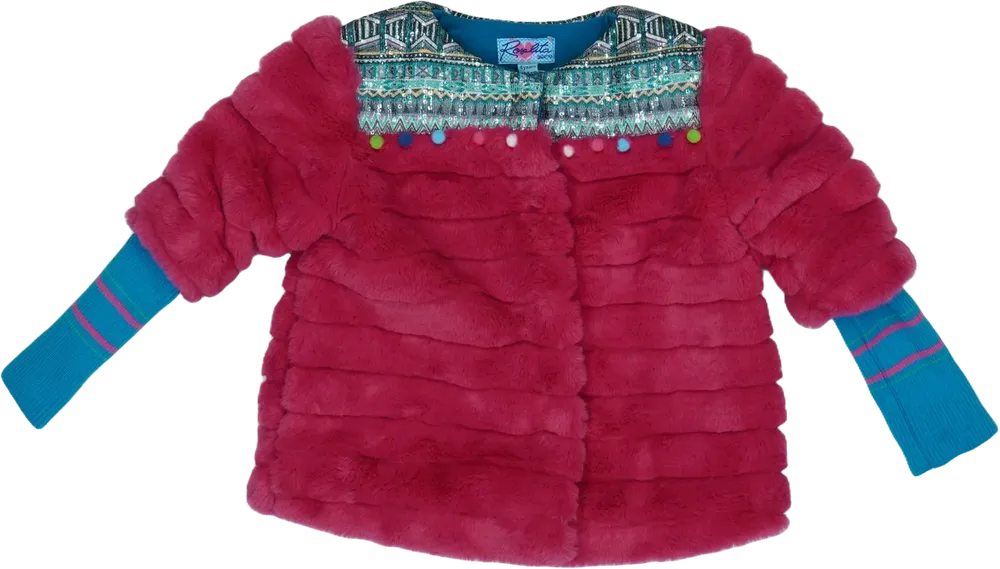 Rózsaszín Rosalita Szőrmekabát EU 104 / UK 4 év / US 4T/XS