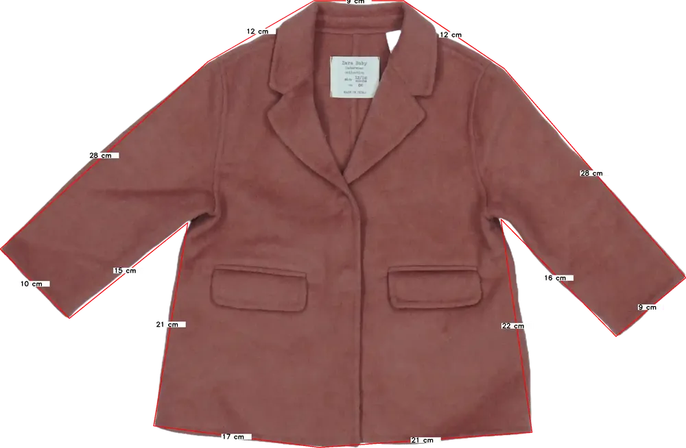 Rózsaszín Zara Átmeneti kabát EU 86 / UK 12-18 hónap / US 18 hónap