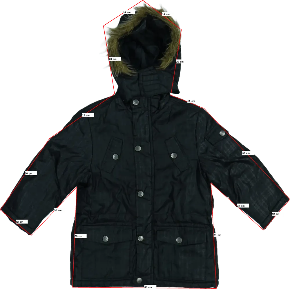 Fekete Okay Átmeneti kabát EU 116 / UK 6 év / US 6 év/S