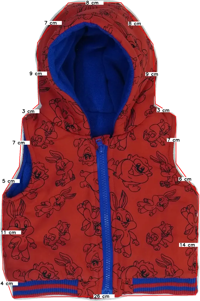 Piros Disney Mellény EU 62 / UK 0-3 hónap / US 0-3 hónap