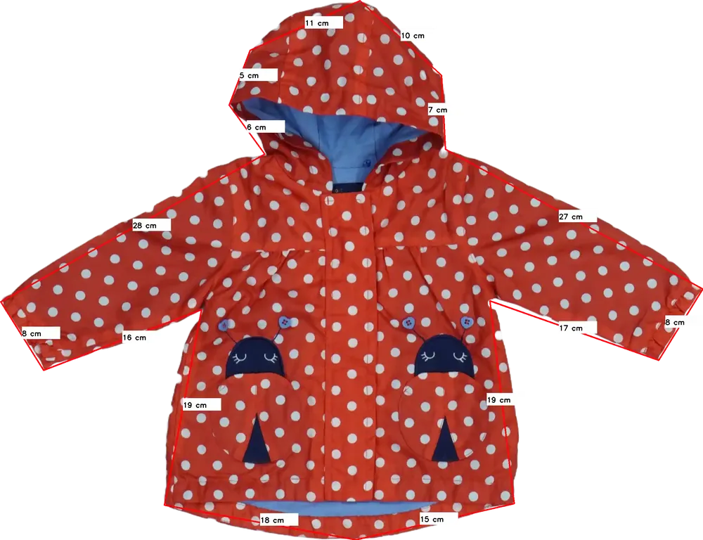 Piros TU Széldzseki EU 68 / UK 3-6 hónap / US 3-6 hónap