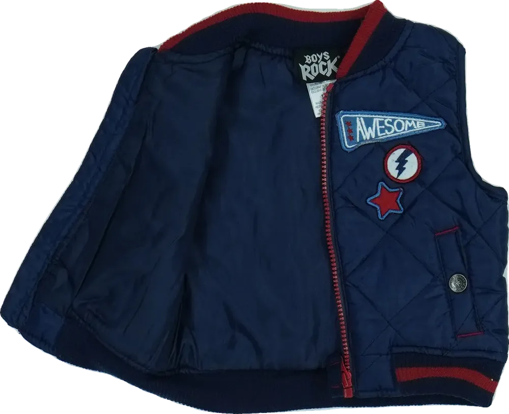 Kék Boys Rock Mellény EU 80 / UK 9-12 hónap / US 12 hónap
