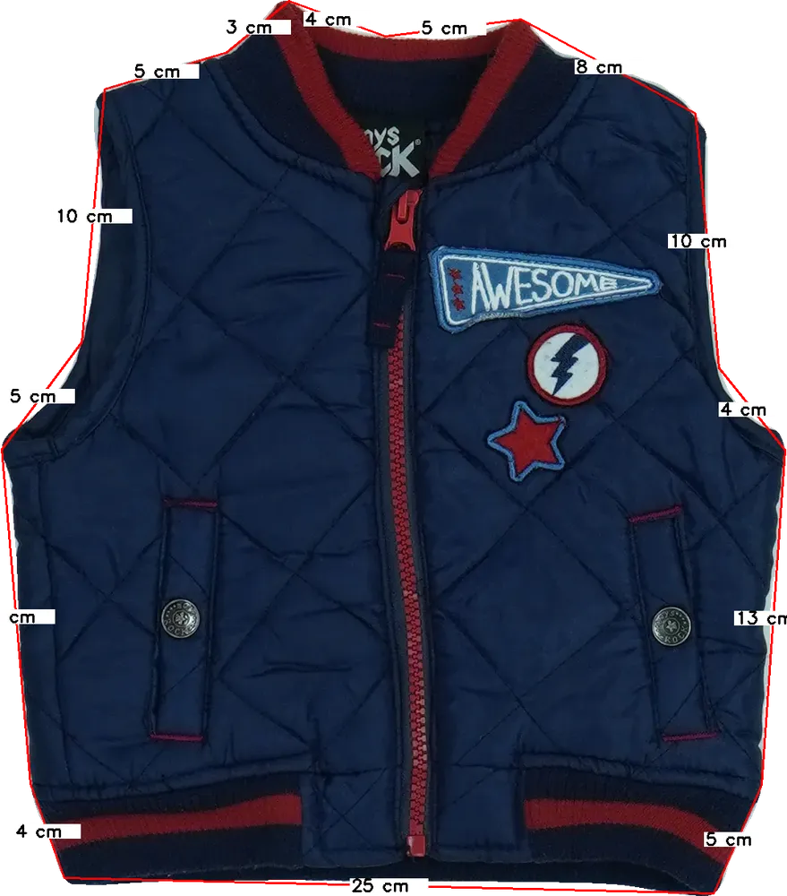 Kék Boys Rock Mellény EU 80 / UK 9-12 hónap / US 12 hónap