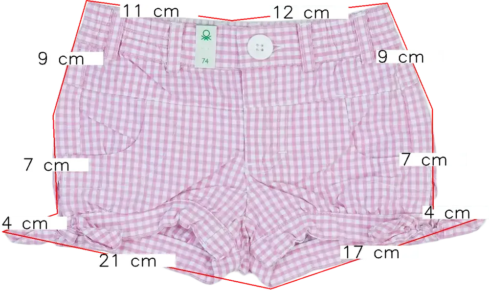 Rózsaszín Benetton Rövidnadrág EU 74 / UK 6-9 hónap / US 6-9 hónap
