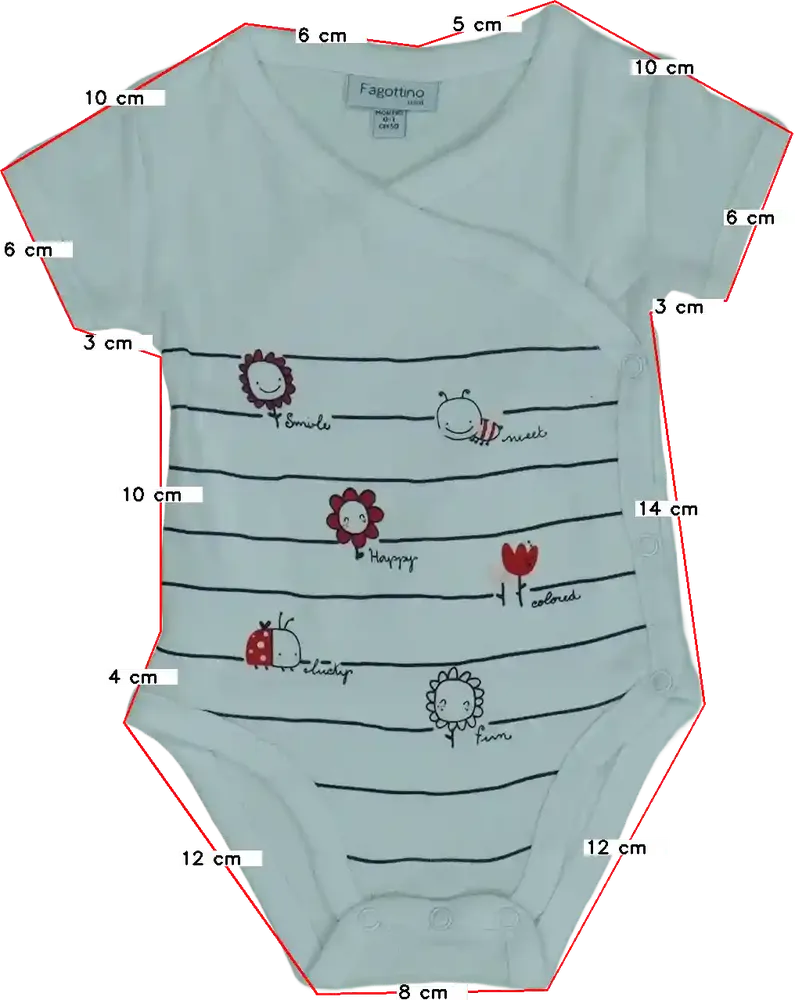 Fehér OVS - Fagottino Rövid ujjú / ujjatlan body EU 50 / UK Újszülött / US Újszülött