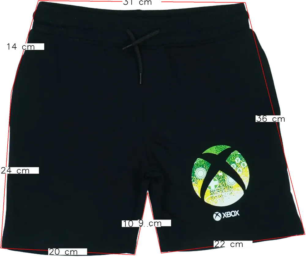 Fekete XBOX Rövidnadrág EU 134 / UK 9 év / US 9 év/L