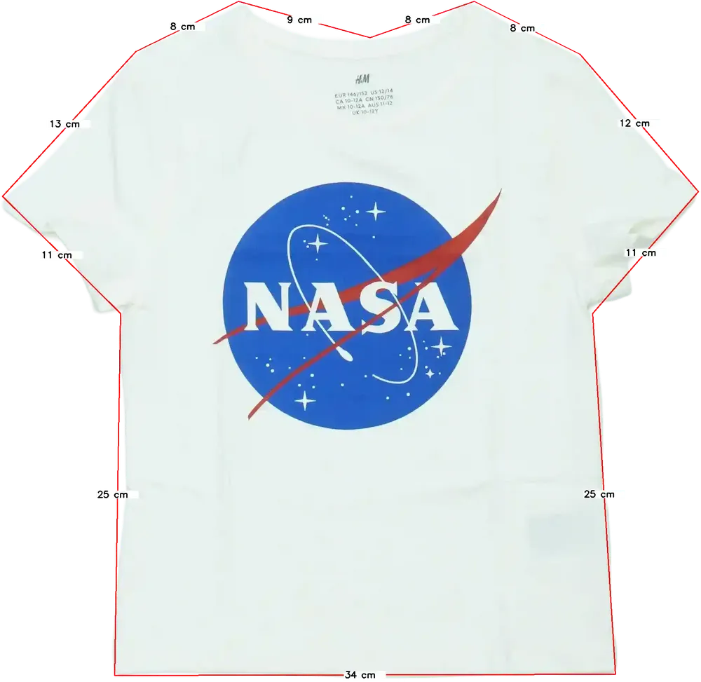 Fehér H&amp;M Póló EU 116 / UK 6 év / US 6 év/S