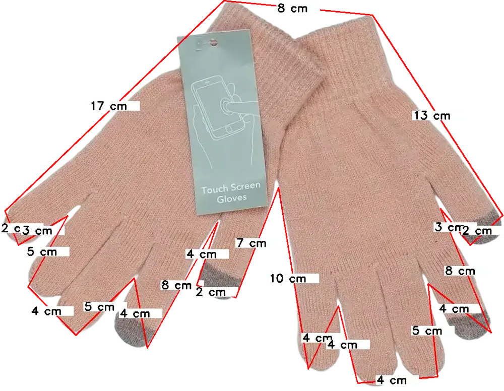 Rózsaszín George Kesztyű (5-ujjas) Egyméret