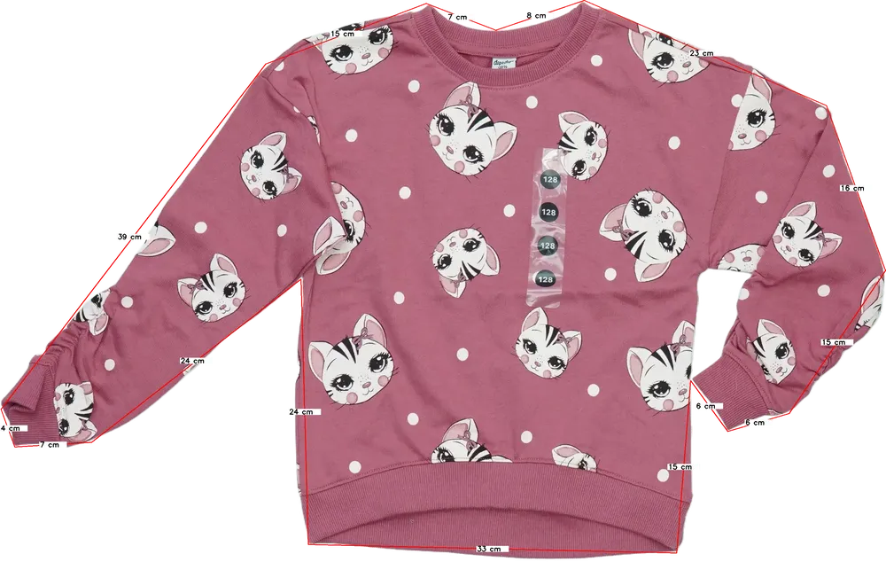 Rózsaszín DopoDopo Pulóver EU 128 / UK 8 év / US 8 év/M