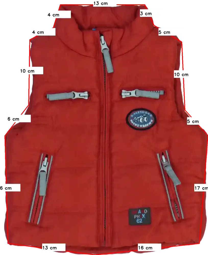 Piros Topolino Mellény EU 74 / UK 6-9 hónap / US 6-9 hónap