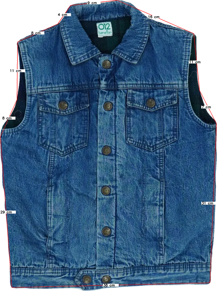 Kék Benetton Mellény EU 152 / UK 12 év / US 12 év/L