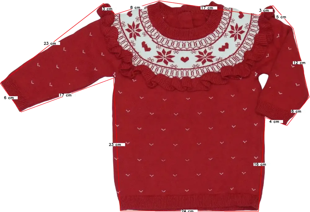 Piros George Kötött pulcsi EU 74 / UK 6-9 hónap / US 6-9 hónap