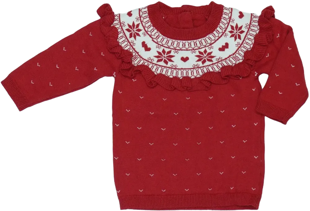 Piros George Kötött pulcsi EU 74 / UK 6-9 hónap / US 6-9 hónap