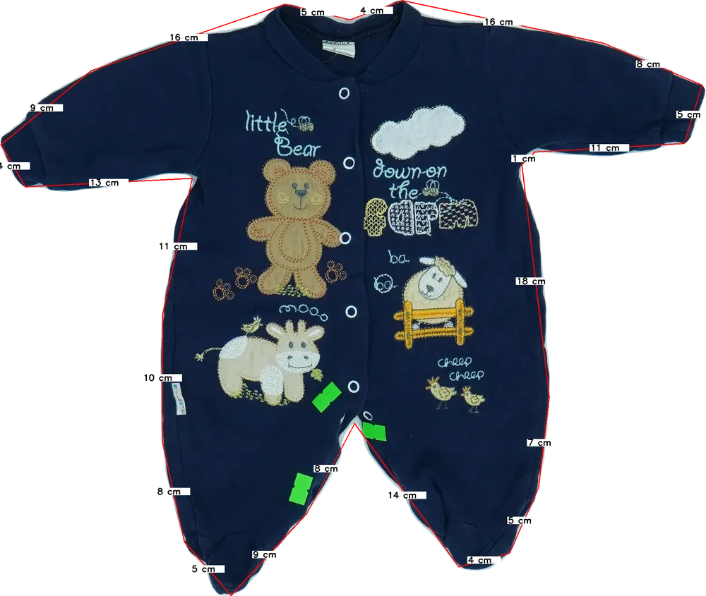 Kék Egyéb Hosszú ujjú rugdalózó EU 56 / UK Újszülött / US Újszülött