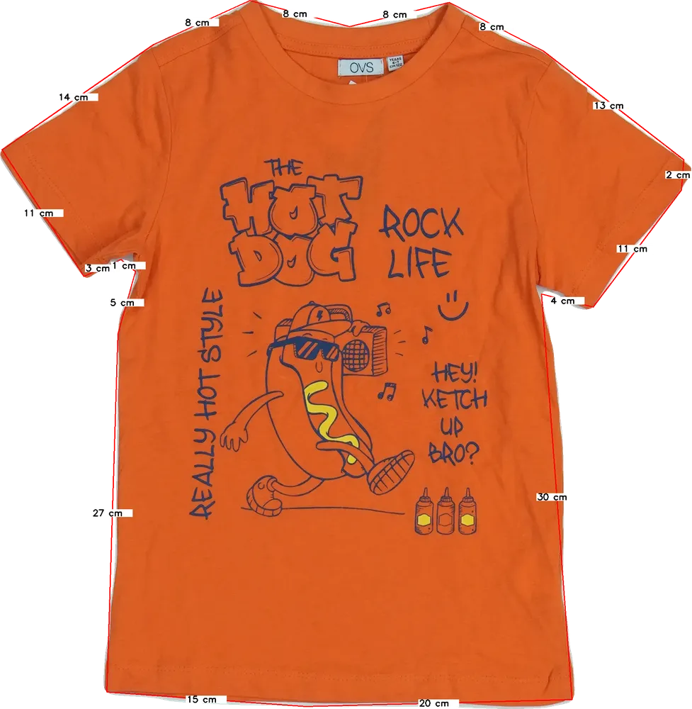 Sárga (narancs) OVS Póló EU 122 / UK 7 év / US 7 év/M