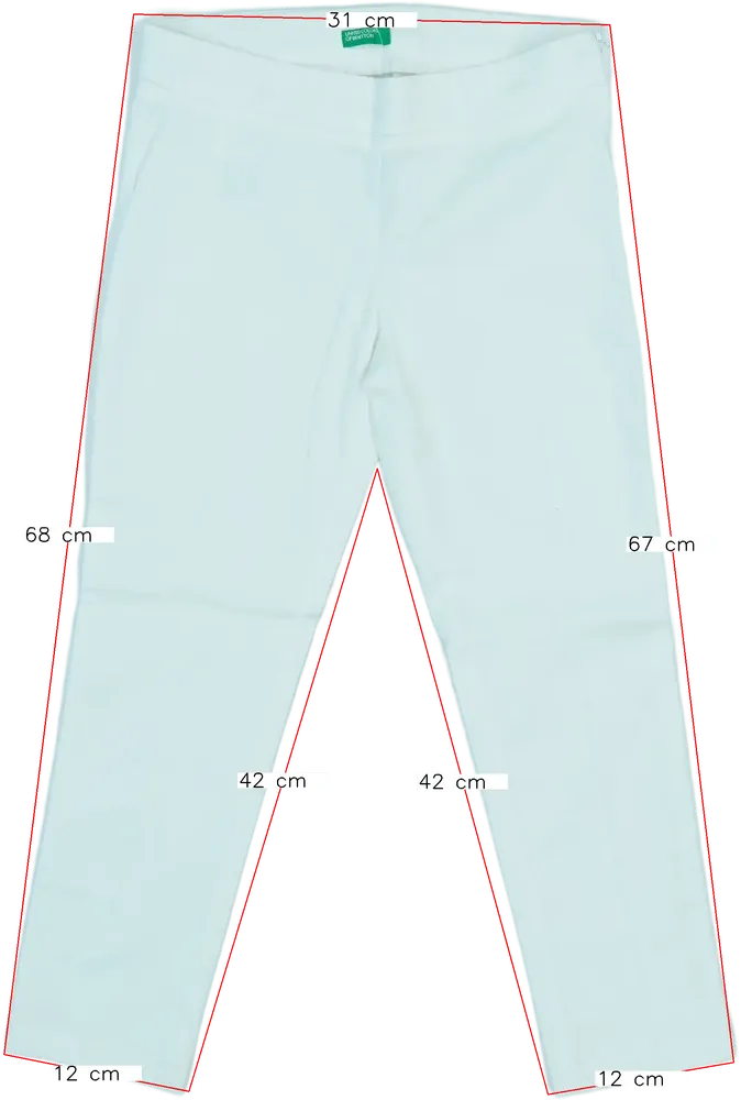 Fehér Benetton Hosszúnadrág EU 122 / UK 7 év / US 7 év/M