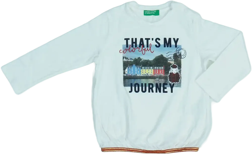 Fehér Benetton Hosszú ujjú felső EU 86 / UK 12-18 hónap / US 18 hónap