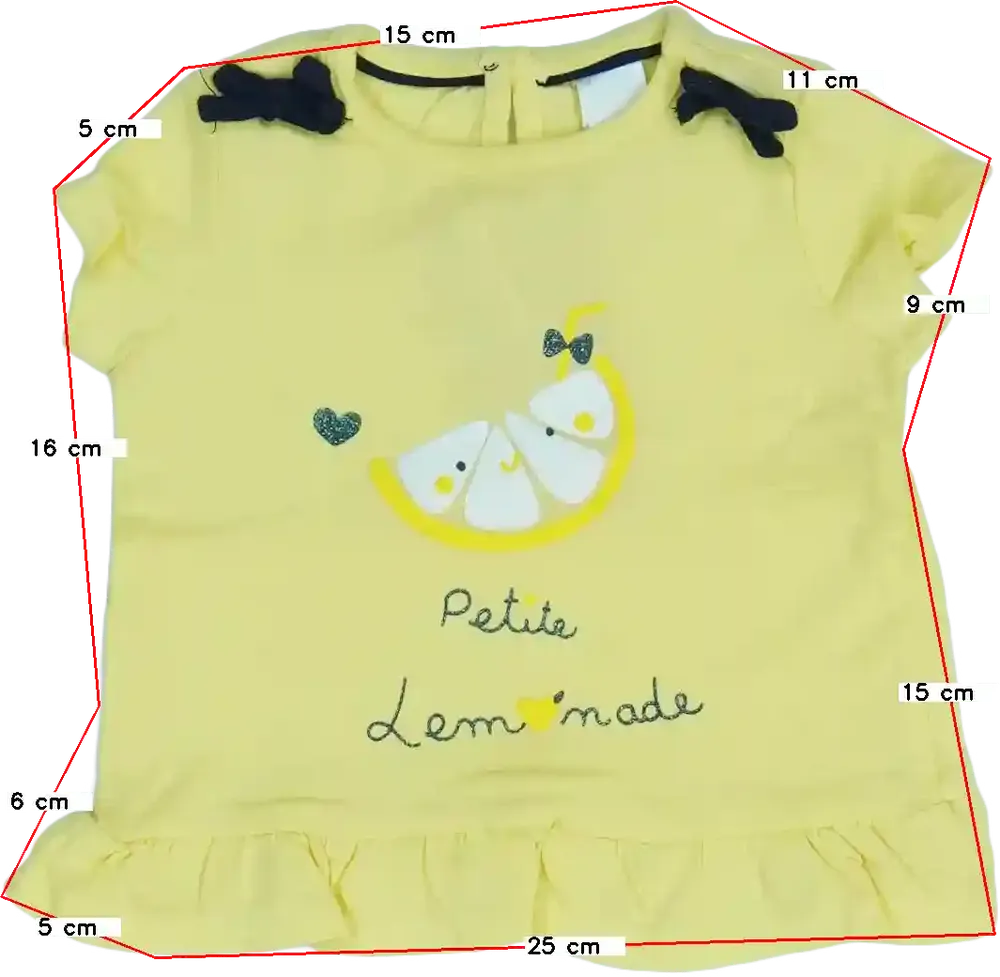 Sárga C&amp;A Póló EU 62 / UK 0-3 hónap / US 0-3 hónap