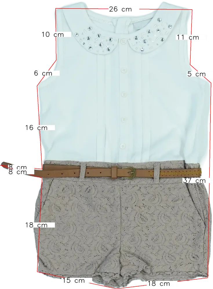 Fehér Matalan Playsuit / Jumpsuit EU 116 / UK 6 év / US 6 év/S