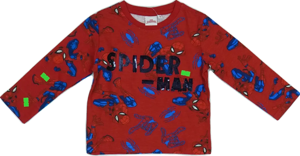 Piros Marvel Hosszú ujjú felső EU 98 / UK 3 év / US 3T