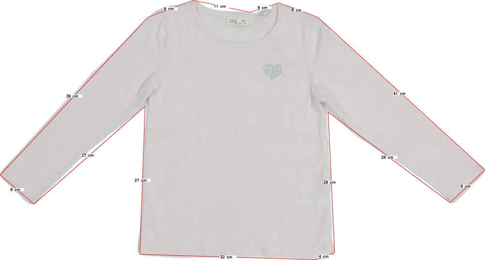 Rózsaszín OVS Hosszú ujjú felső EU 122 / UK 7 év / US 7 év/M