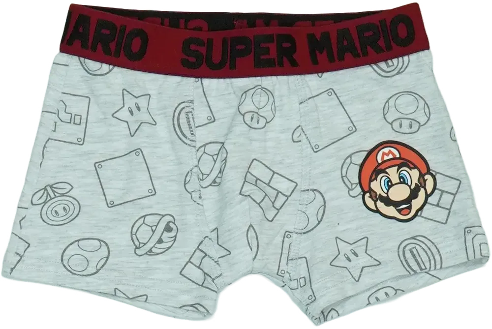 Szürke Super Mario Boxer EU 110 / UK 5 év / US 5 év/XS