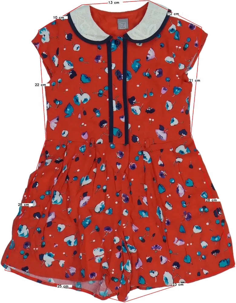 Piros TU Playsuit / Jumpsuit EU 116 / UK 6 év / US 6 év/S