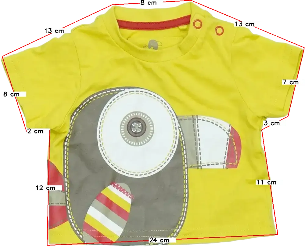 Sárga TU Póló EU 50 / UK Újszülött / US Újszülött