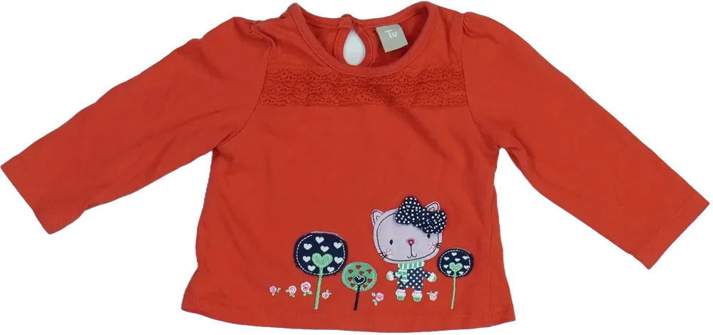 Piros TU Hosszú ujjú felső EU 62 / UK 0-3 hónap / US 0-3 hónap